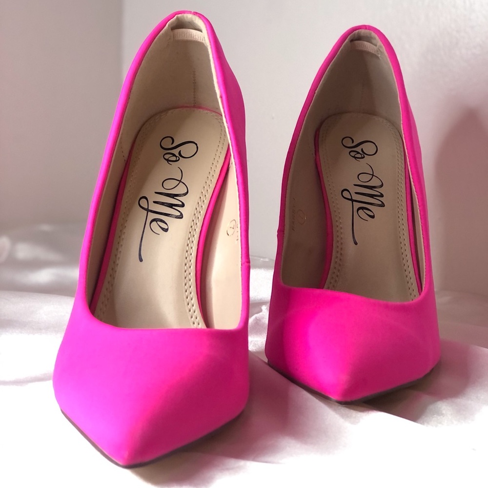 Bright pink pumps